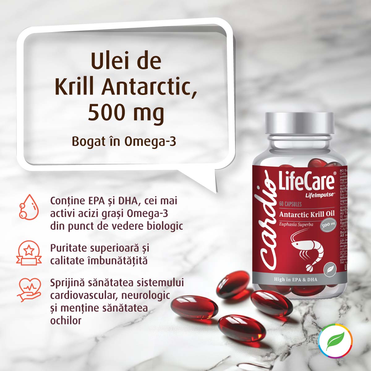 Ulei de Krill Antarctic 500 mg