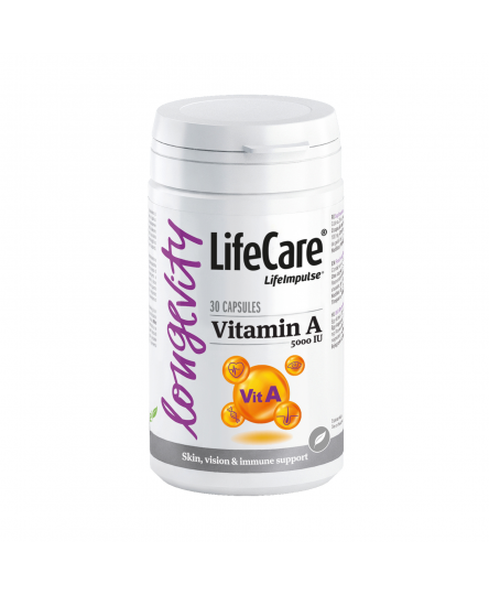 Vitamina A 5000 IU, Life Care®- susține sănătatea vederii, pielii și imunitatea organismului