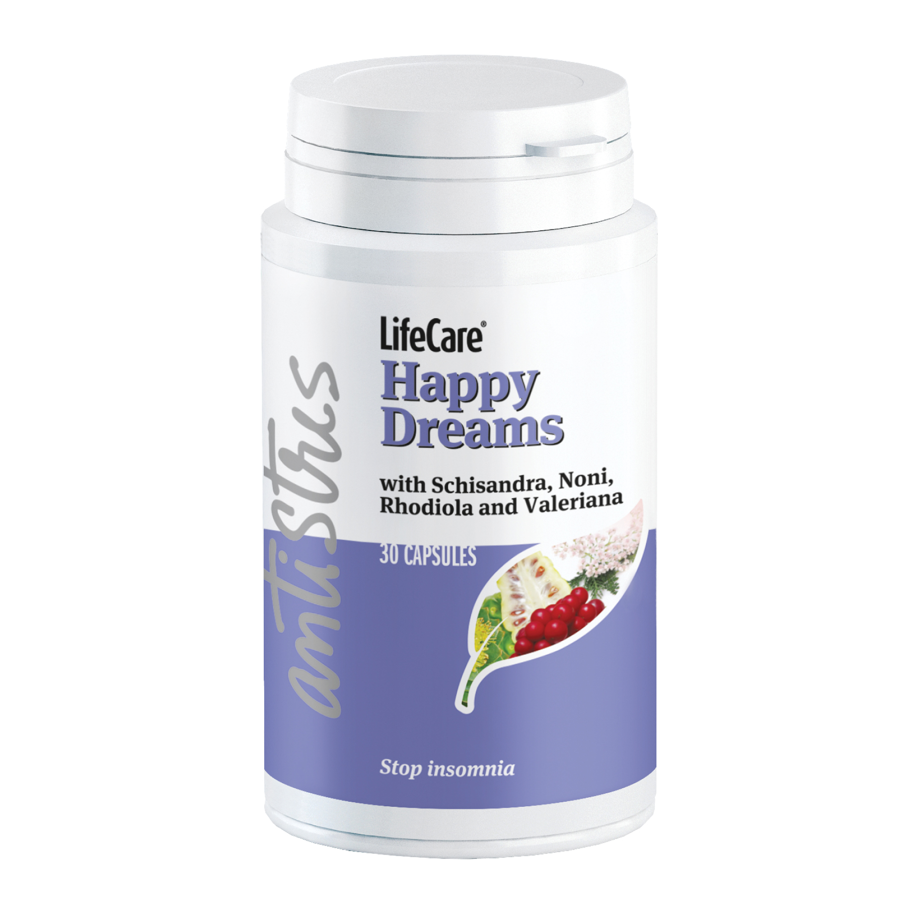 HappyDreams cu Schizandra, Noni, Rhodiola și Valeriana - stop insomniei