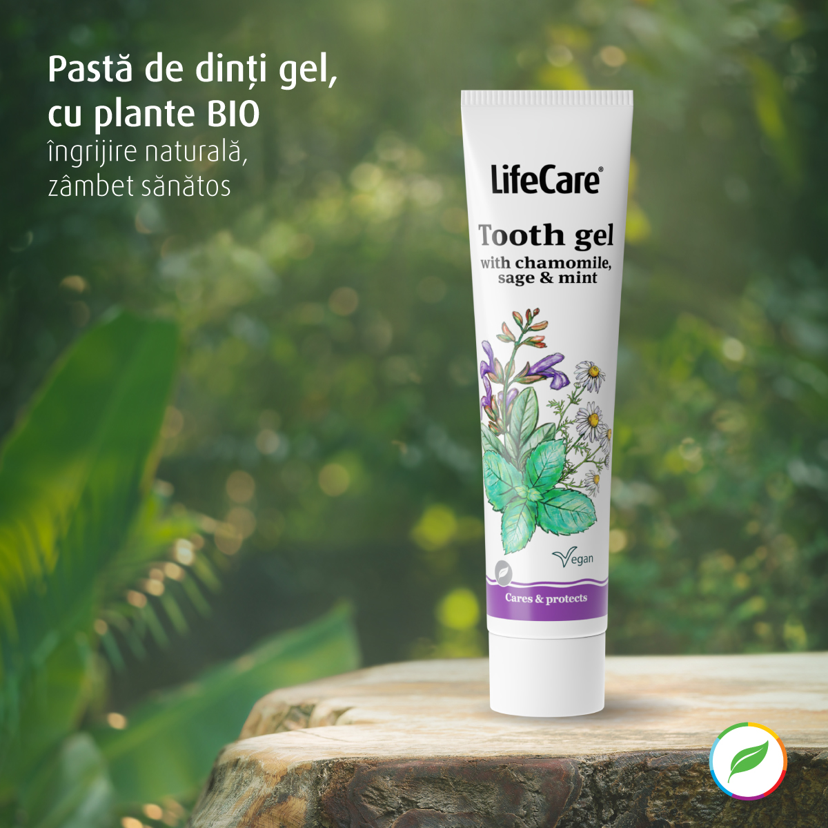 Pasta de dinti gel, cu plante BIO, Life Care® iti aduce beneficiile naturii direct in ritualul tau zilnic de ingrijire orala!