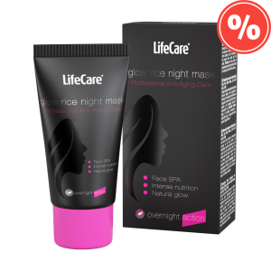 Masca nutritiva de noapte, cu extract de orez, Glow Rice Night Mask, Life Care® - inspirata de ritualurile asiatice de frumusete, este o masca nutritiva de noapte cu extract de orez, recunoscut pentru proprietatile sale hidratante, regenerante si iluminatoare.